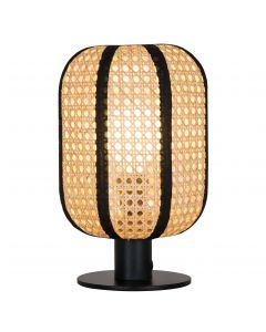 Lampe à poser NEST en cannage naturel et métal noir