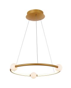 Suspension LED ARTY en aluminium rose gold et verre opale blanc-1-image-2005953