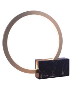 Lampe à poser LED ALIZ en aluminium doré et marbre noir