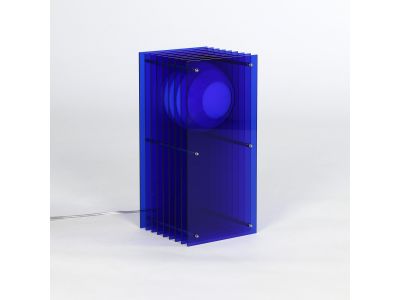 Lampe LED LOP SMALL RECTANGLE bleu H38cm