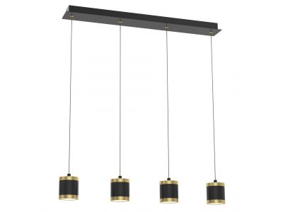 Suspension LED dimmable TOULOUSE noir/doré L80cm