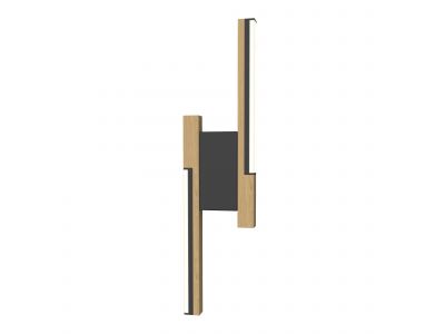 Applique LED dimmable PALERMO noir/ bois H44,6cm