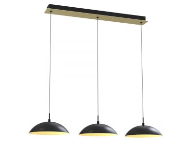 Suspension LED dimmable ROSCOFF noir /doré L90cm
