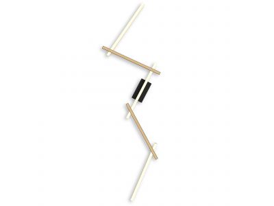 Applique LED dimmable RIMINI noir/bois L220cm