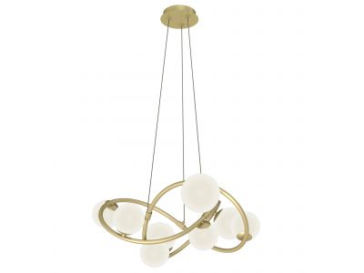 Suspension en métal doré verres opales G9  8X4W