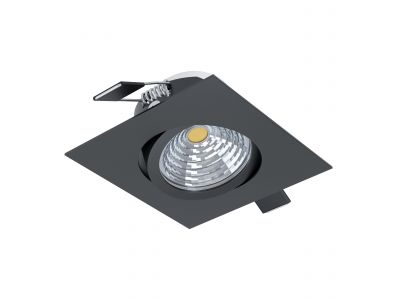 Spot à encastrer métal noir SALICETO carré LED INT 3X6W