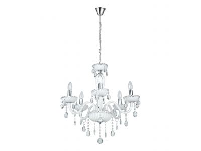 Lustre verre blanc CARPENTO E14 5X40W