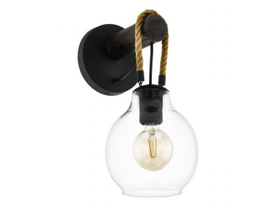 Applique RODING noir/verres transaprents H18cm