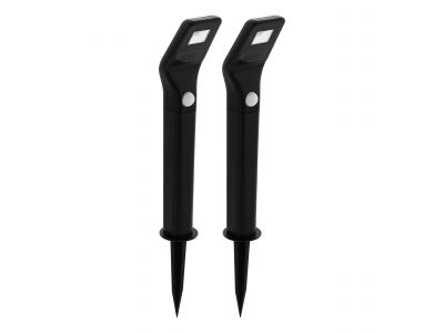 Set de 2 bornes à piquer extérieur SOLAIRE LED Z_SOLAR noir H35cm