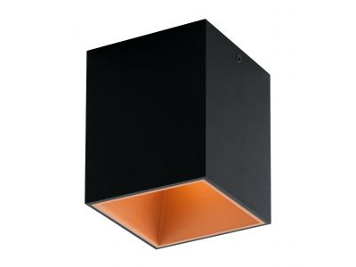 Plafonnier LED POLASSO noir/cuivre L10cm