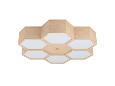 Plafonnier MIRLAS bois/naturel L54cm