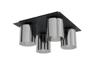 Plafonnier métal fume GOROSIBA 1 E27 4X40W