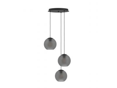 Suspension verre gris ARANGONA Cascade 3 E27 3X40W