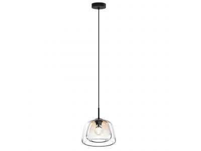 Suspension GIOBOLE double verre ambré/transparent Ø24cm