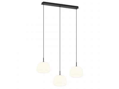 Suspension 3 lumières GIOBOLE verre opalin Ø18cm