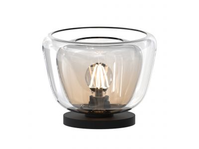 Lampe GIOBOLE double verre ambré/transparent Ø24cm