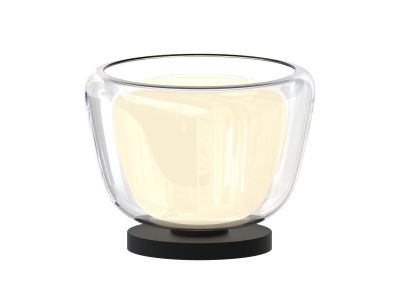 Lampe GIOBOLE double verre opalin/transparent Ø24cm