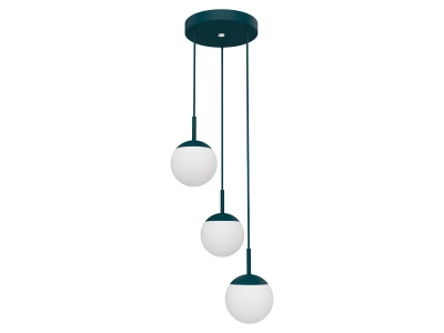 Suspension extérieure LED MOOON! 3L Métal bleu/verre Ø27cm
