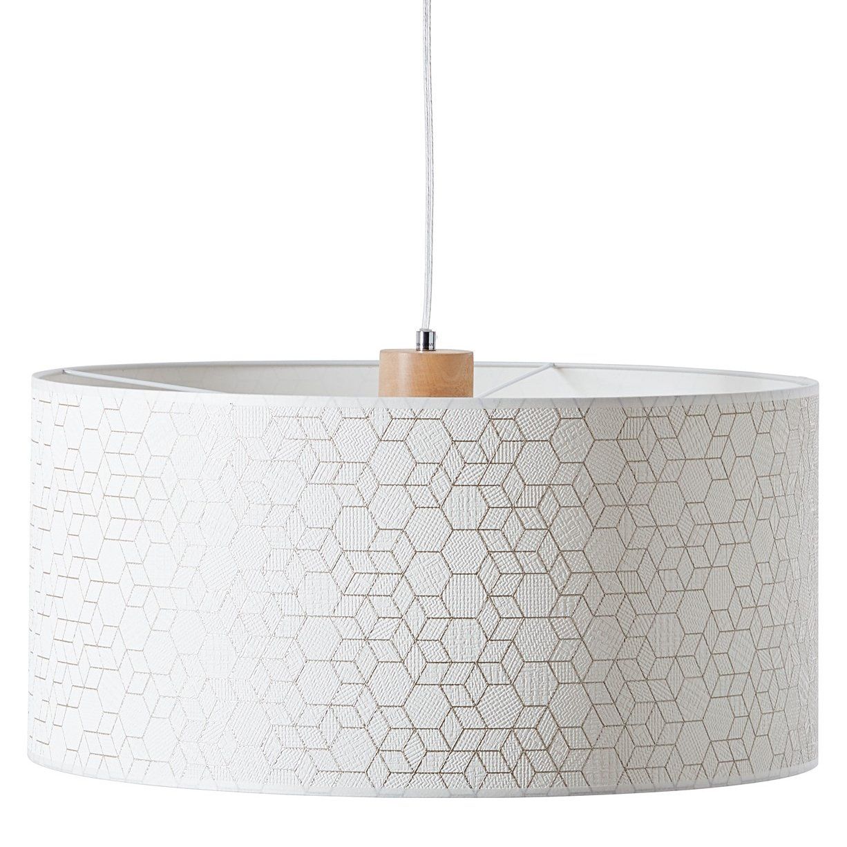 Suspension Galance En Bois Naturel Et Tissu Blanc Keria Et Laurie Lumiere