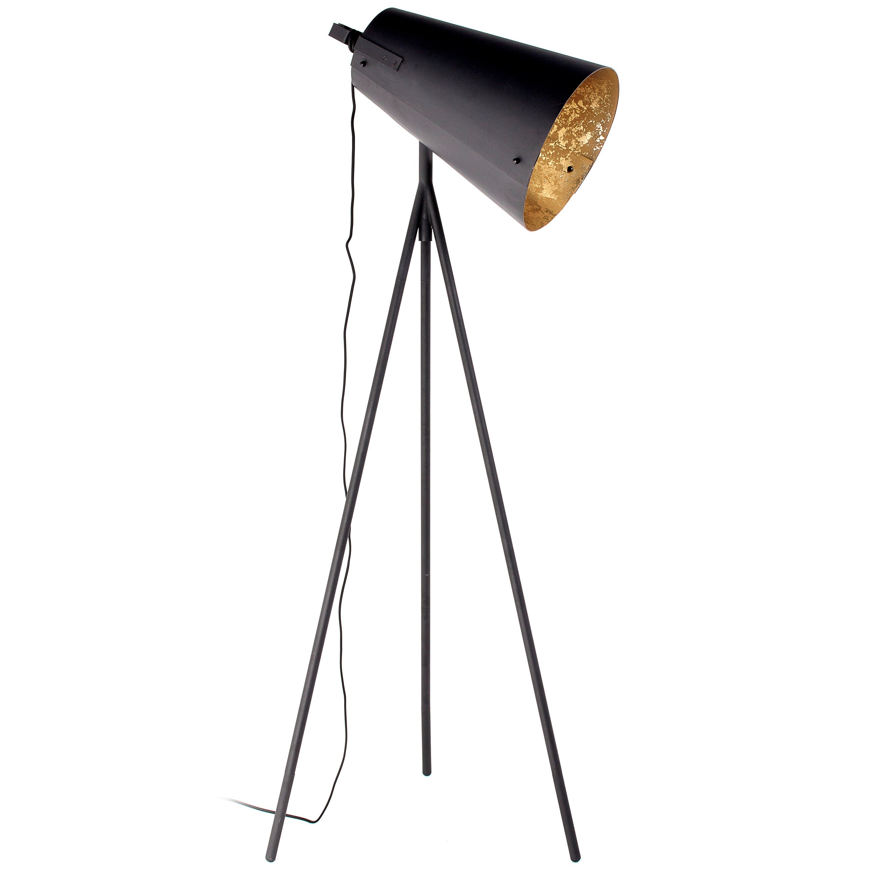 Lampadaire trépied métal noir fil invisible - 160 cm - Luminaires