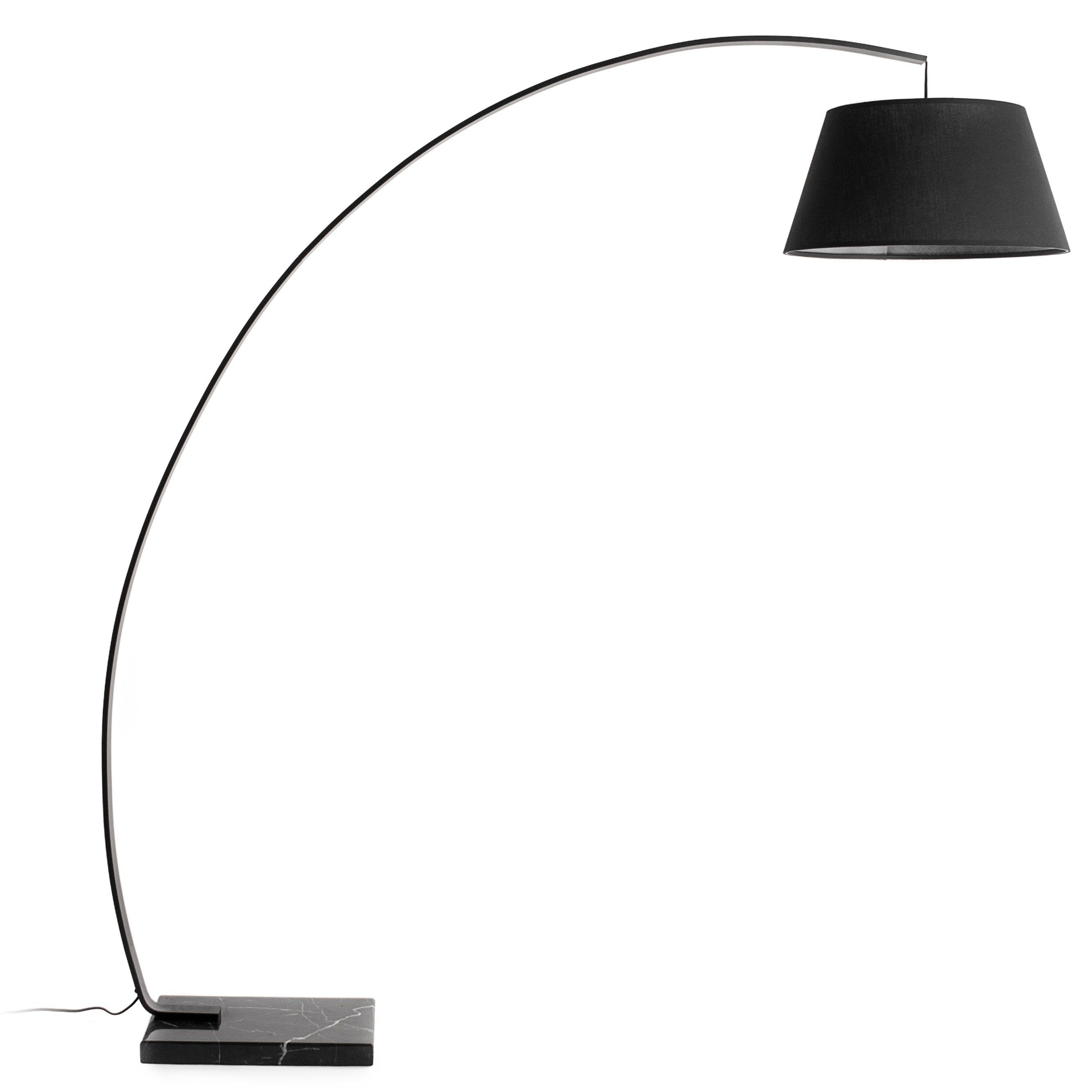 Arc - Lampadaire 220cm en acier laqué noir et pied en marbre - Habitat