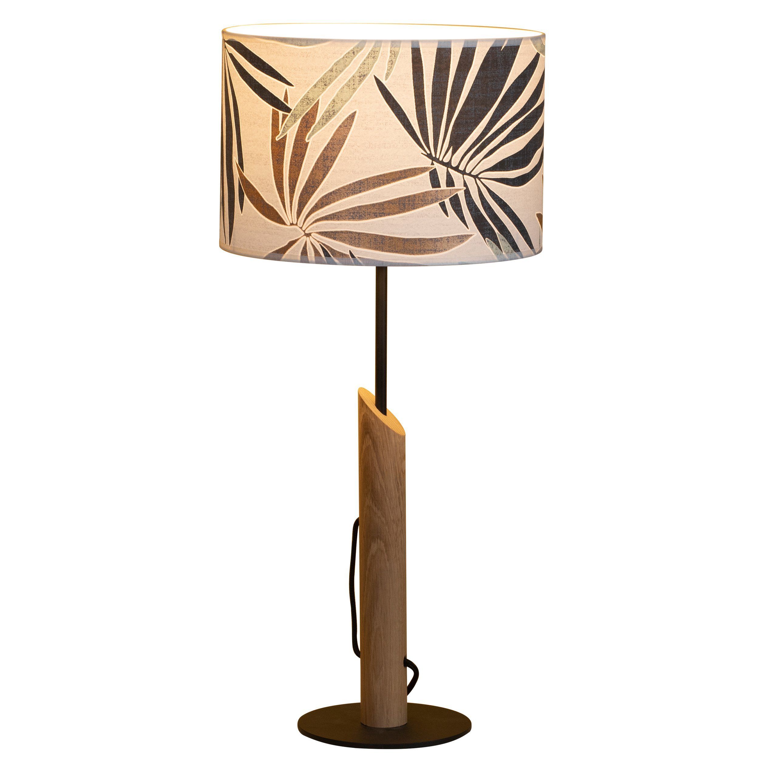 Waakzaamheid abstract Subsidie Lampe à poser HOJA en bois naturel avec abat-jour en papier peint  multicolore - Keria et Laurie Lumière