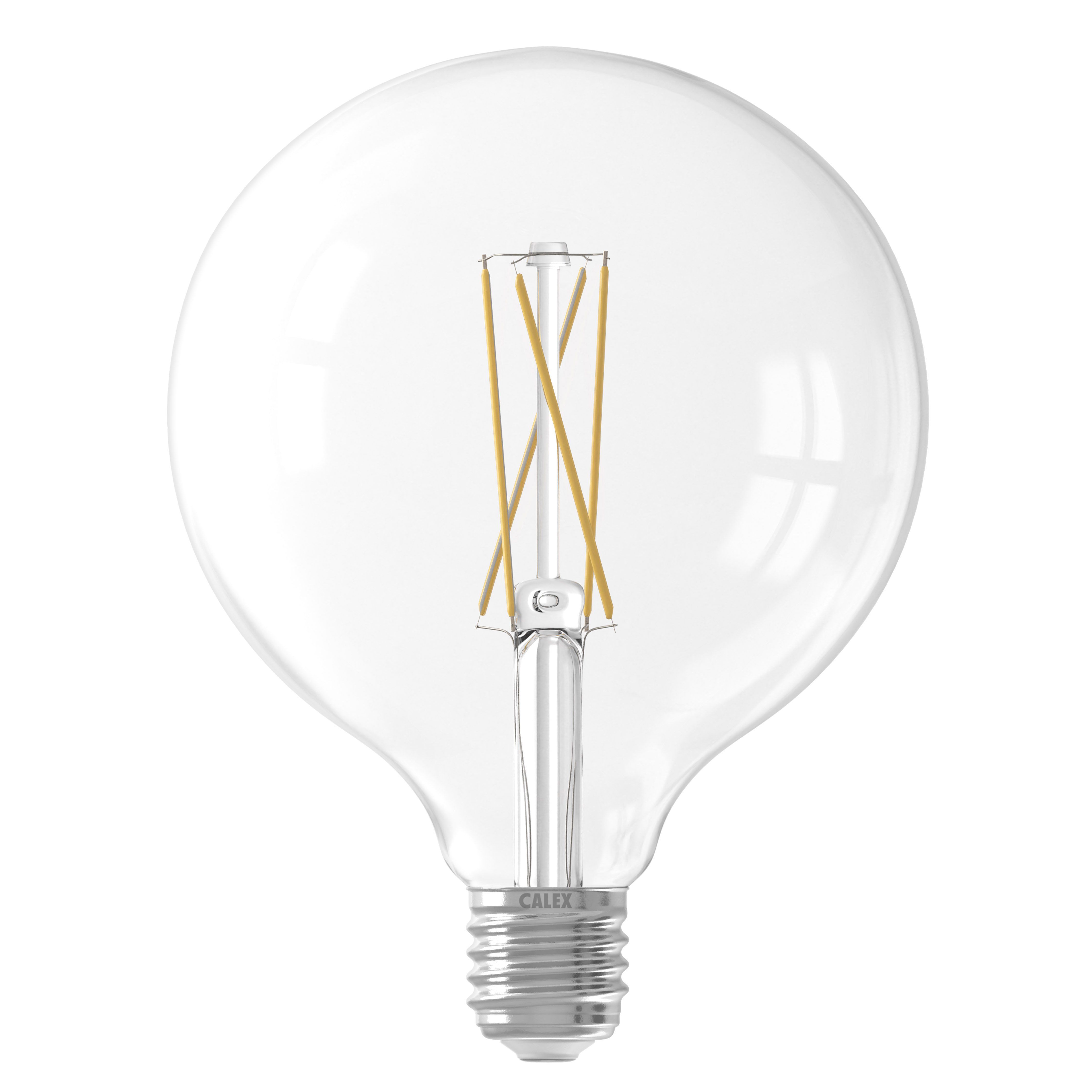 Ampoule globe, verre clair, led E27 12W, lumière naturelle.