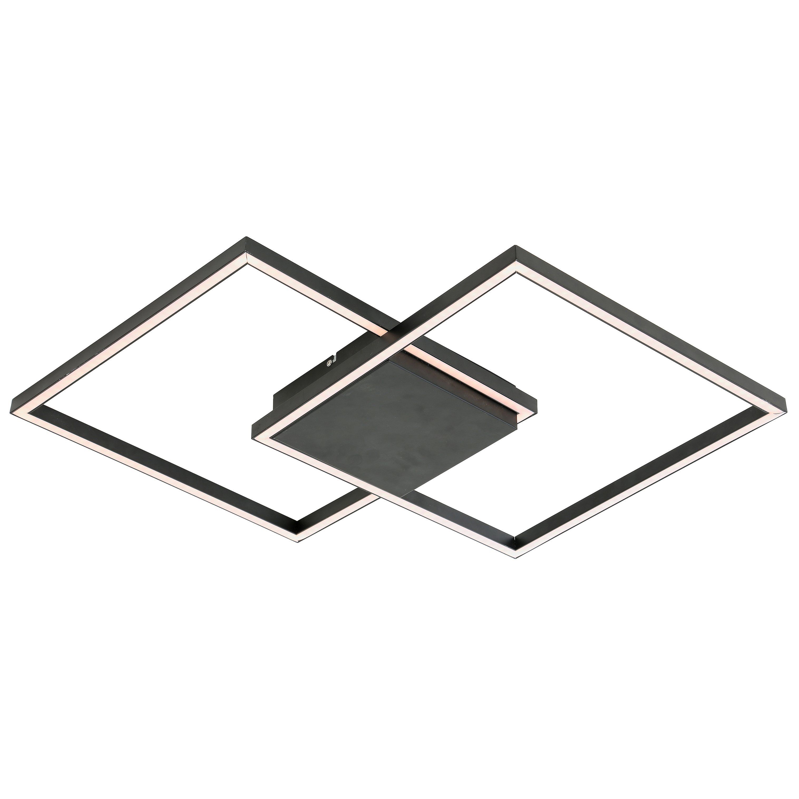 Plafonnier LED LINES rectangle (40W) en aluminium noir - Keria et Laurie  Lumière