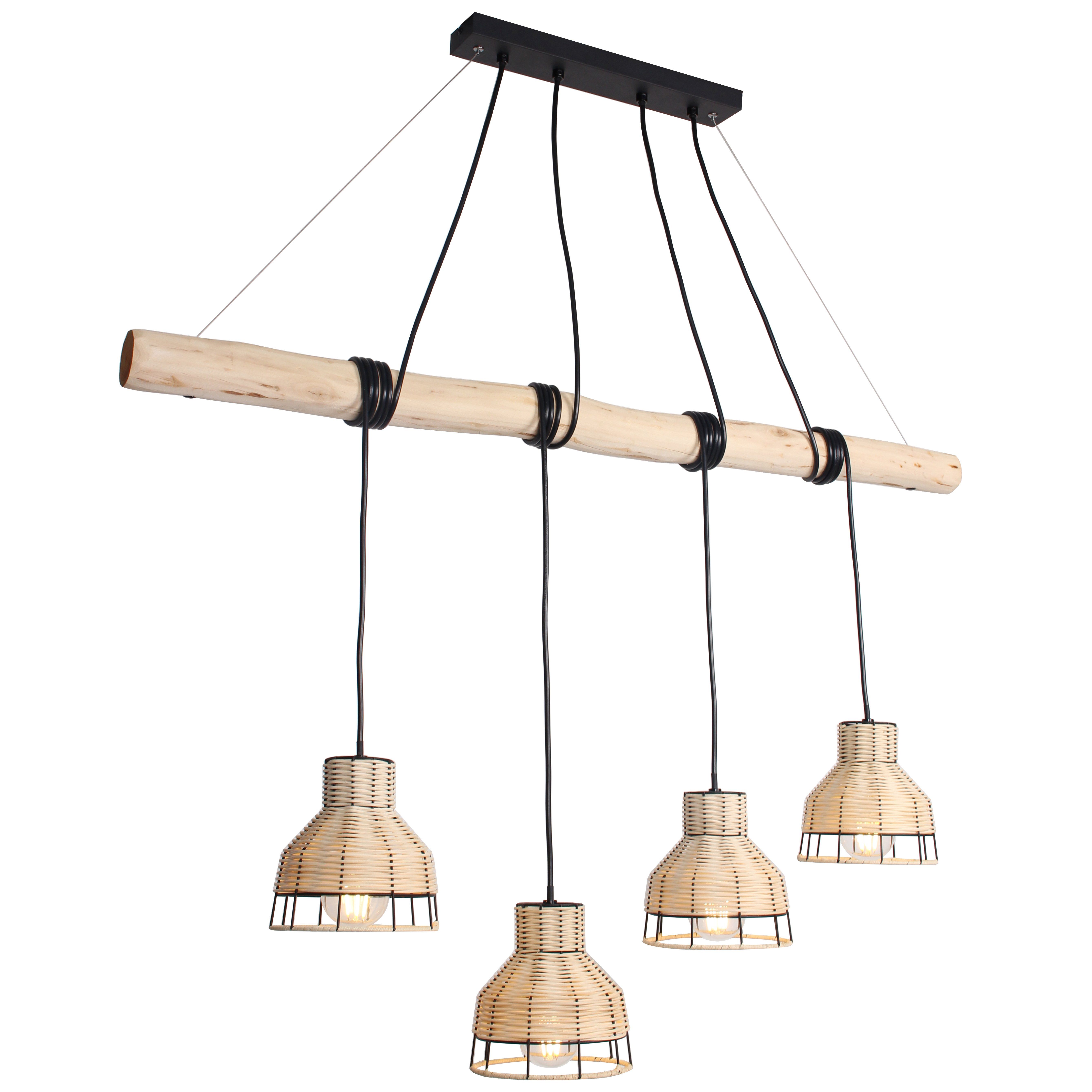 Lustre en rotin et bambou naturel