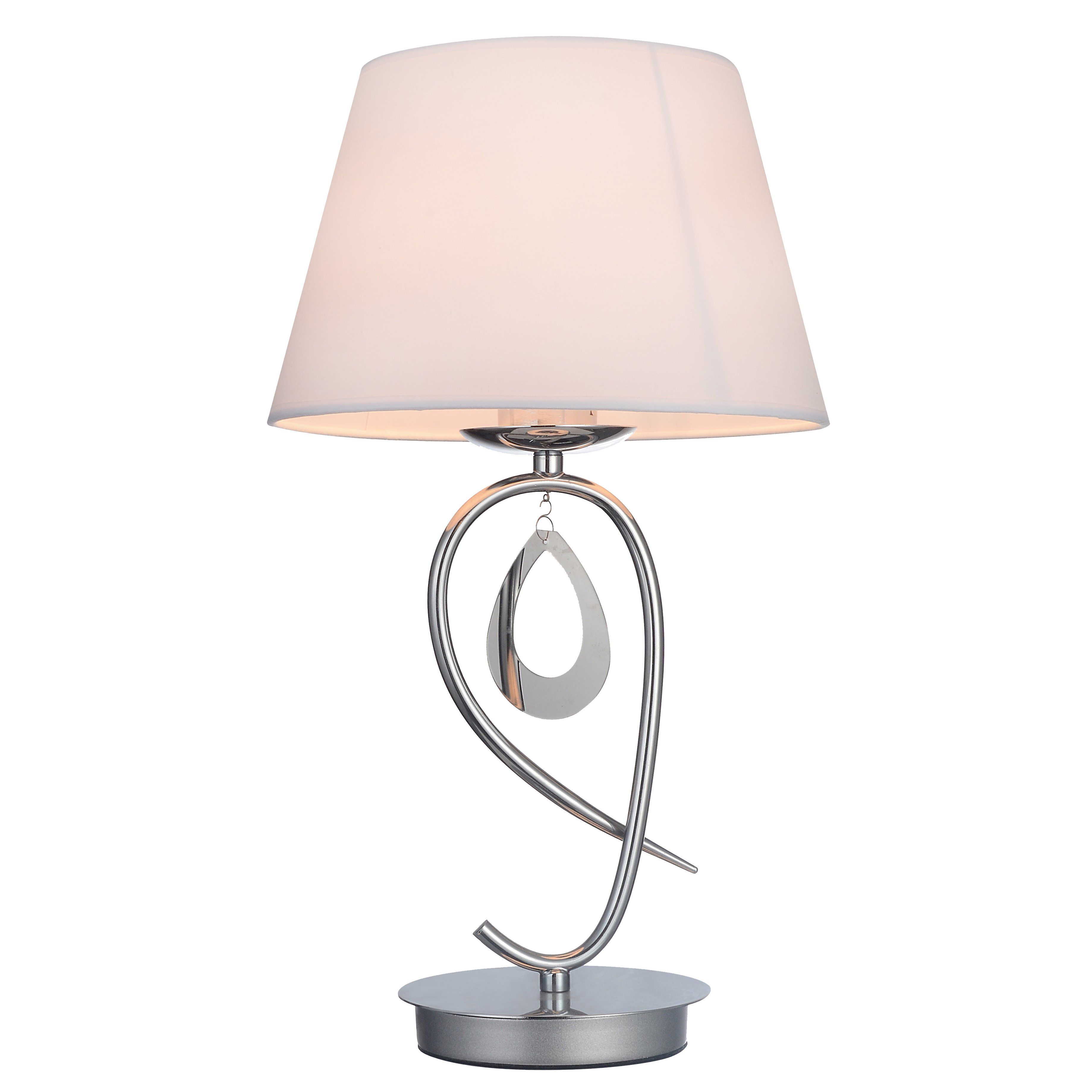 Lampe Rétro Argentée Antique Décorative Sur Une Petite Table