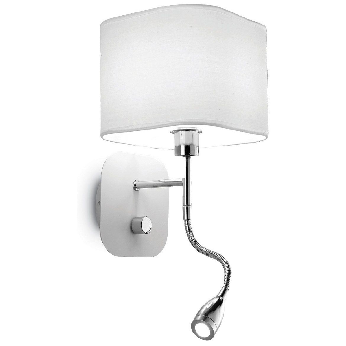 Lampe applique Fold blanche avec liseuse