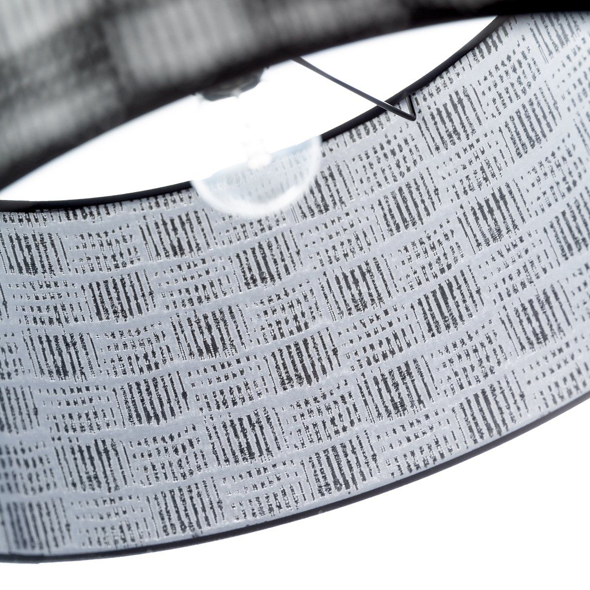 Suspension cylindrique BARI (D40) en tissu noir et blanc