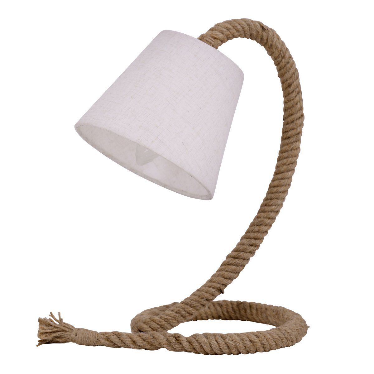 Lampe corde à poser ROPE avec abat-jour en toile beige