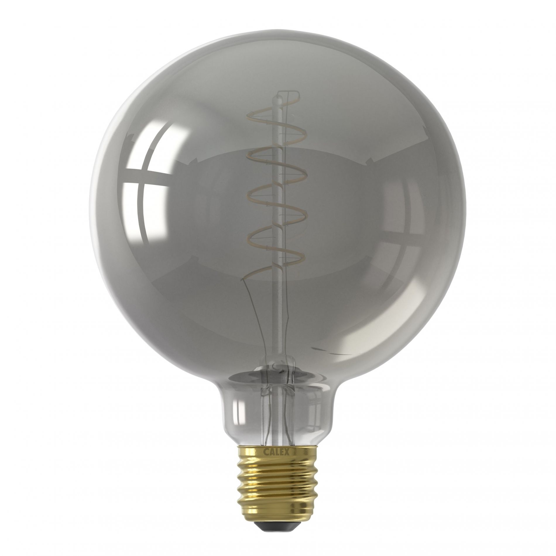 Ampoule déco filament LED dimmable E27 TITANIUM FLEX en verre fumé gris titanium Ø12.5cm