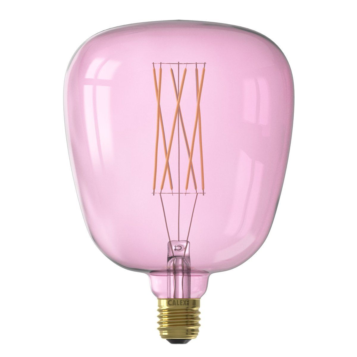 Ampoule déco filament LED E27 KIRUNA en verre rose Ø14cm
