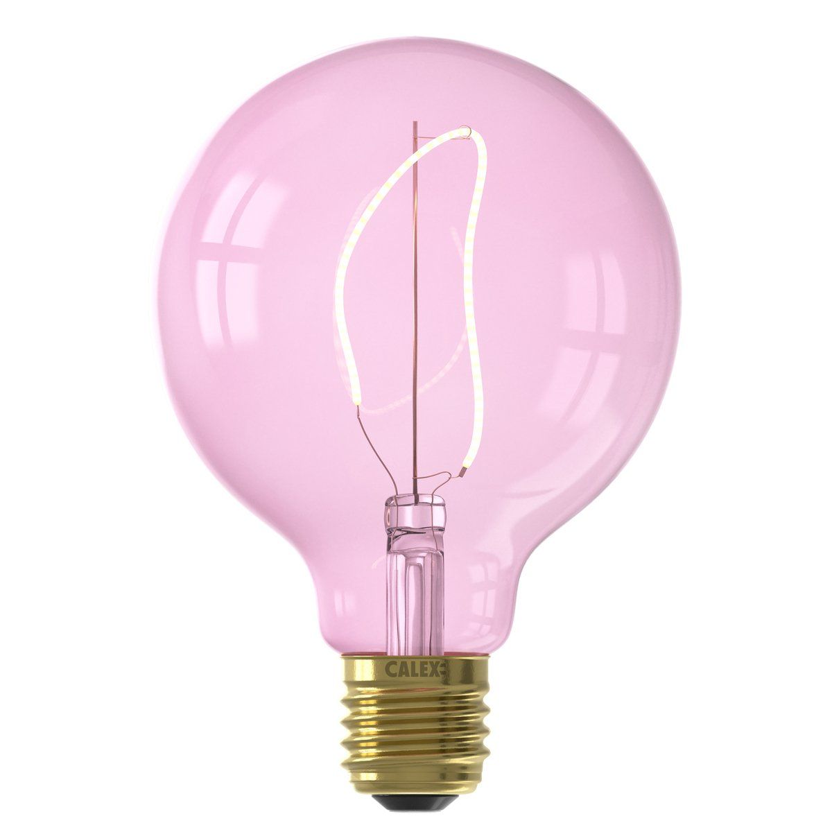 Ampoule déco filament LED E27 NORA en verre rose Ø12.5cm