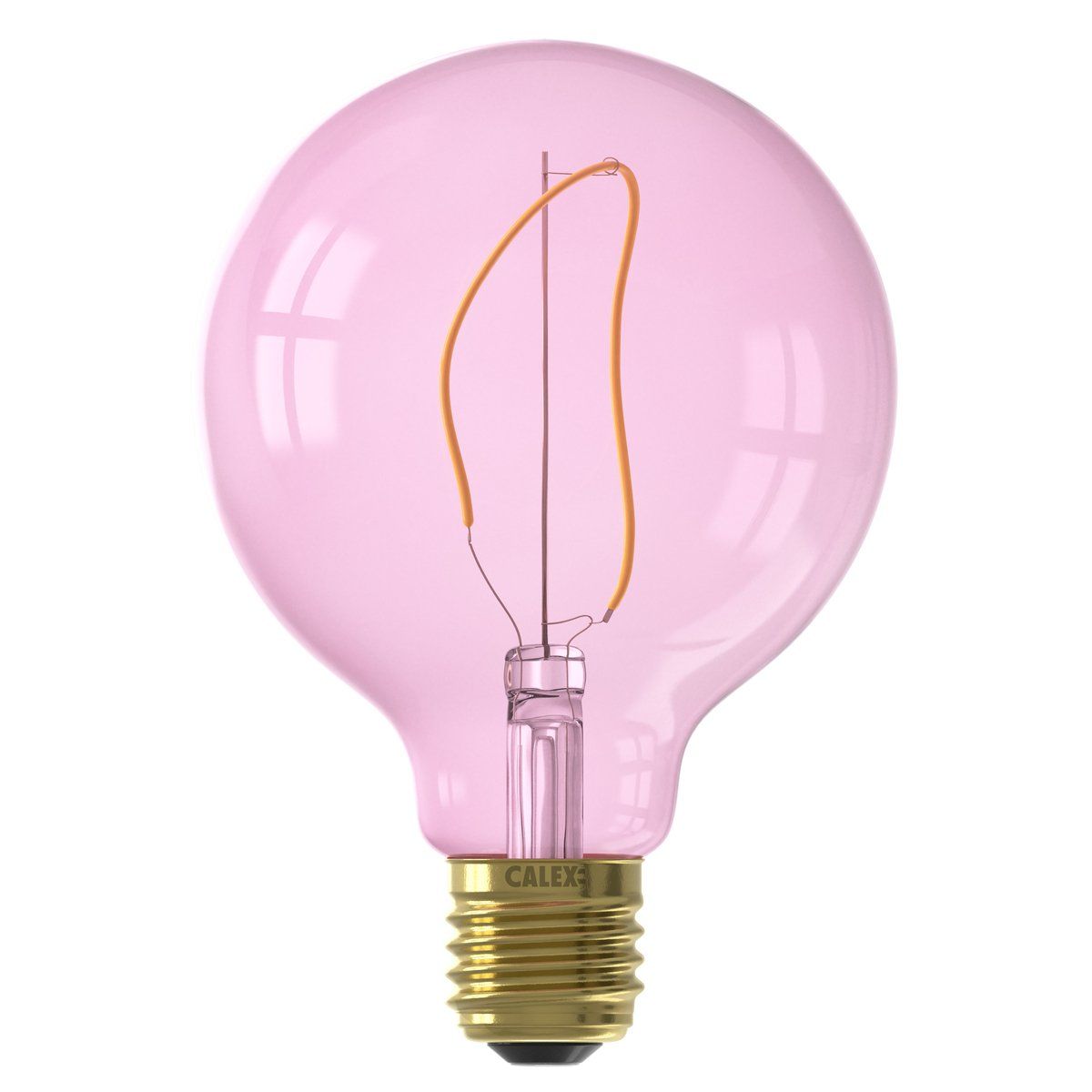 Ampoule déco filament LED E27 NORA en verre rose Ø12.5cm