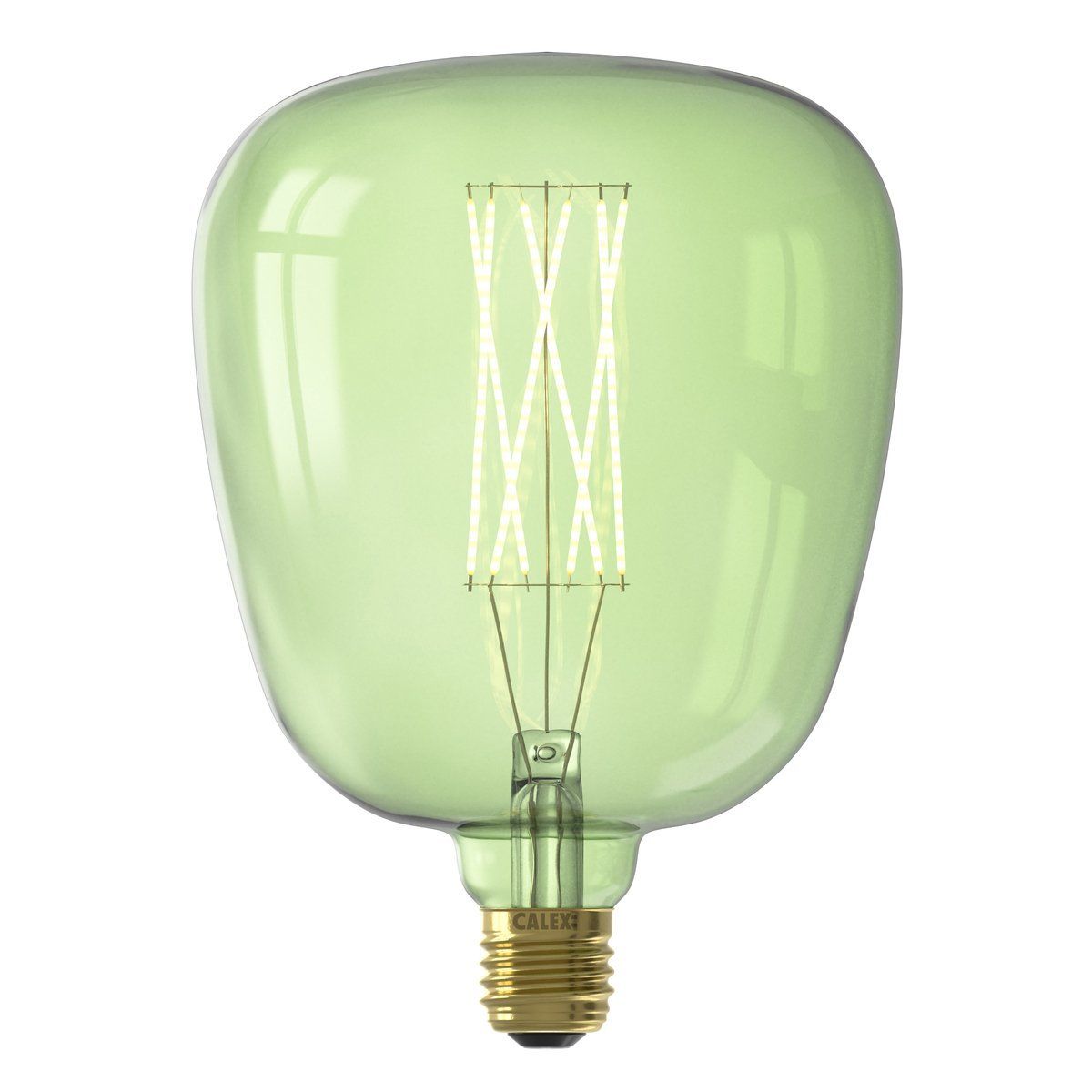 Ampoule déco filament LED E27 KIRUNA en verre vert Ø14cm