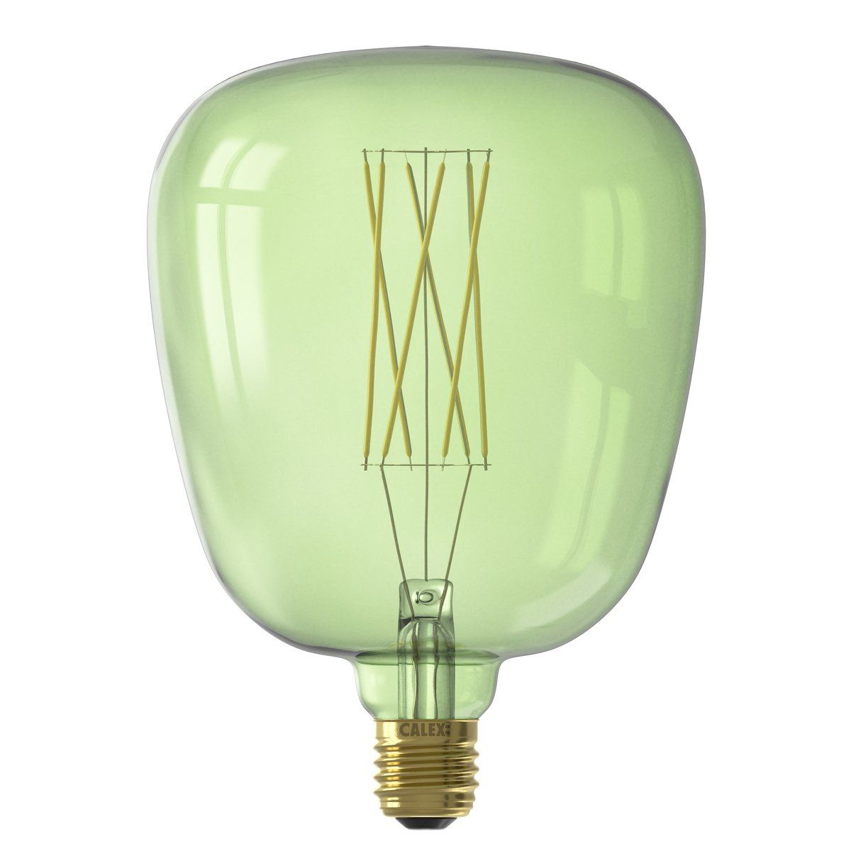 Ampoule déco filament LED E27 KIRUNA en verre vert Ø14cm