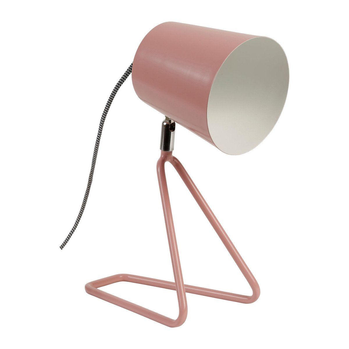 Lampe de bureau ENFANT (H34cm) en métal rose et blanc