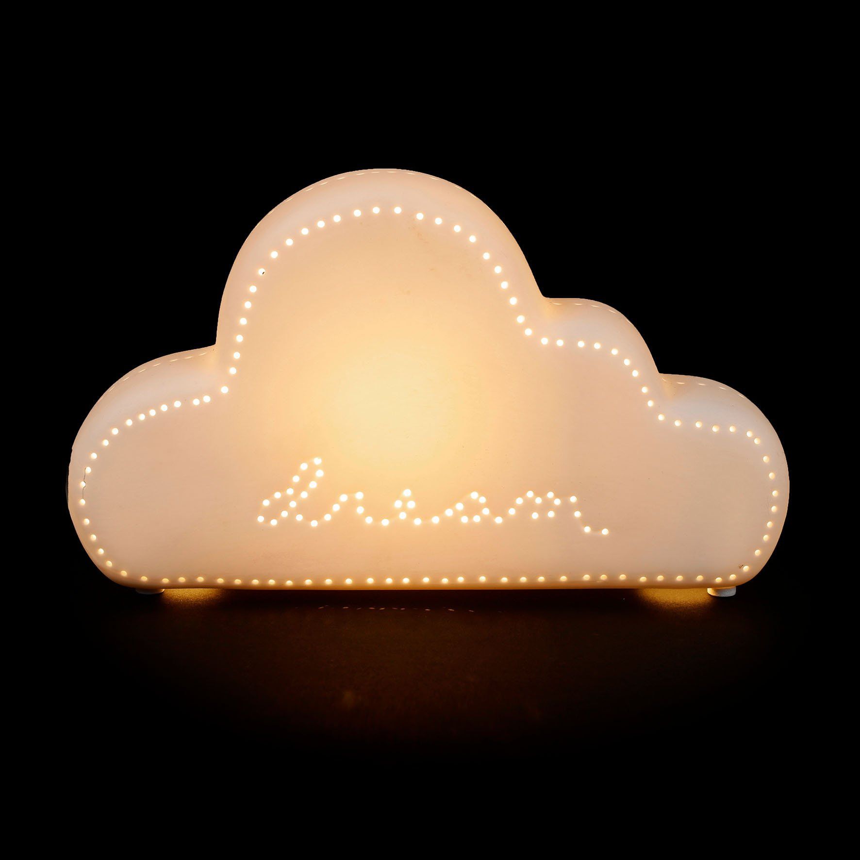 Lampe LED forme nuage ENFANT en porcelaine blanche
