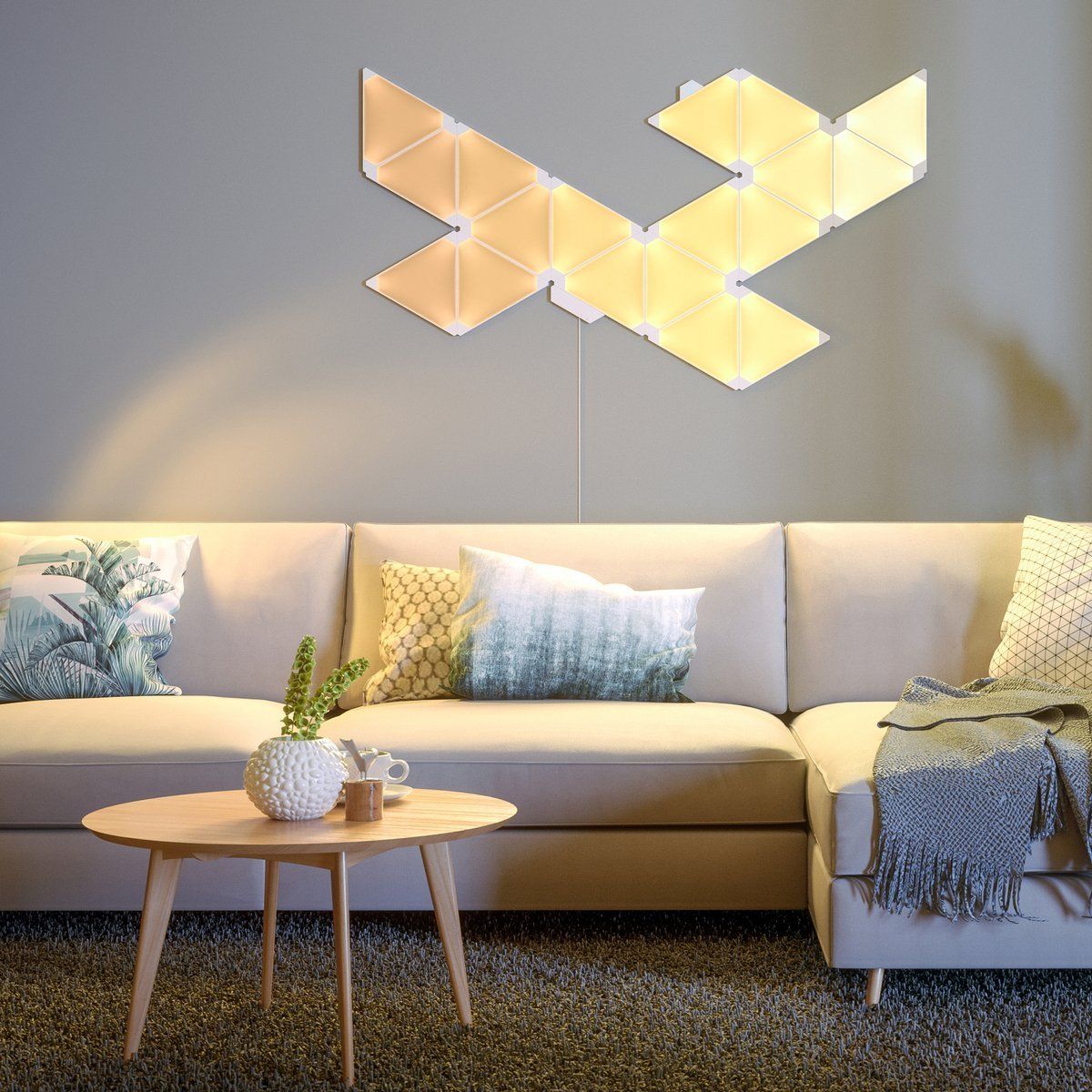 Kit de 15 panneaux muraux lumineux design LIGHT PANEL