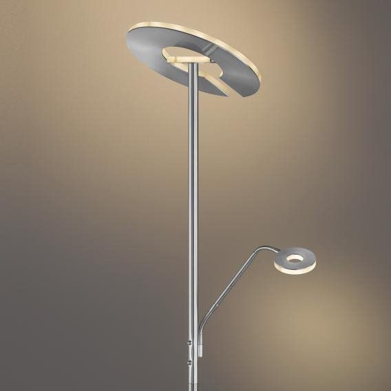 Lampadaire LED design DENT en métal satiné