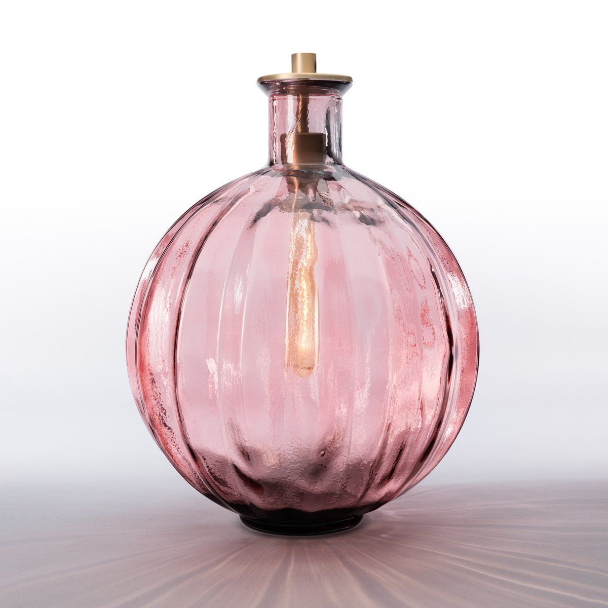 Lampe à poser ROSIE (H42cm) en verre rose