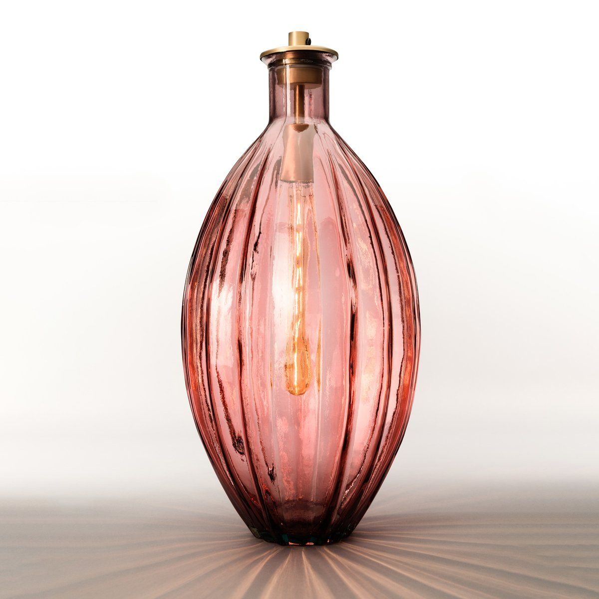 Lampe à poser ROSIE (H59cm) en verre rose