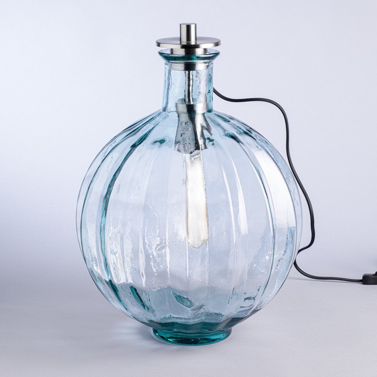 Lampe à poser KIARA (H42cm) en verre bleu