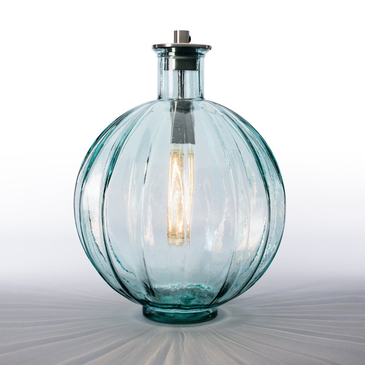 Lampe à poser KIARA (H42cm) en verre bleu