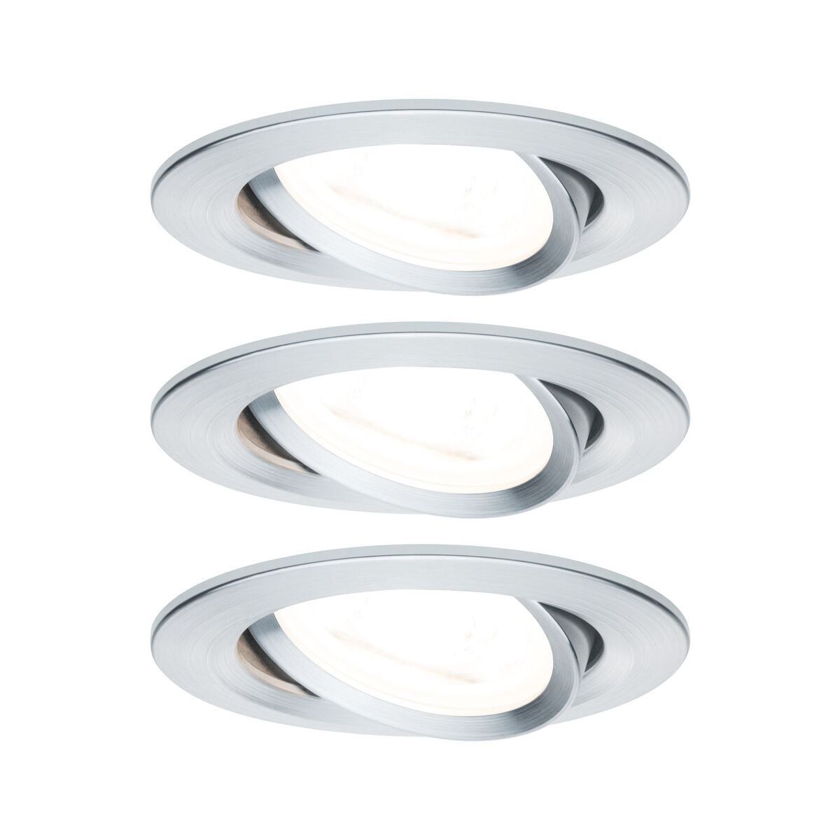Spots x3 LED encastrables et orientables NOVA en aluminium