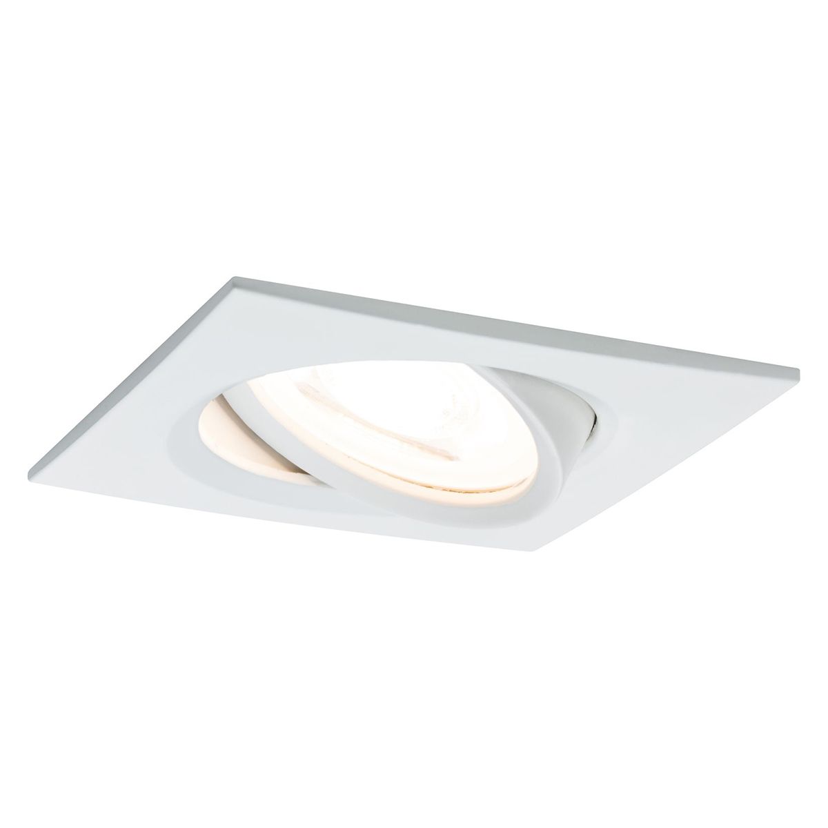 Spot seul carré LED encastrable et orientable NOVA en métal blanc