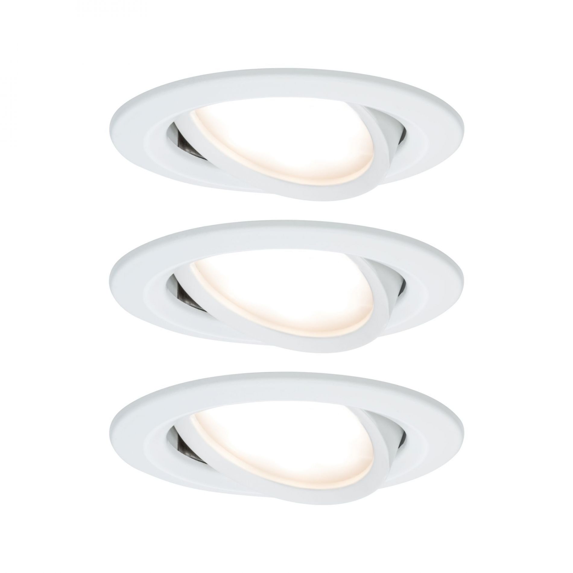 Spots x3 LED encastrables et orientables PRENIUM en métal blanc